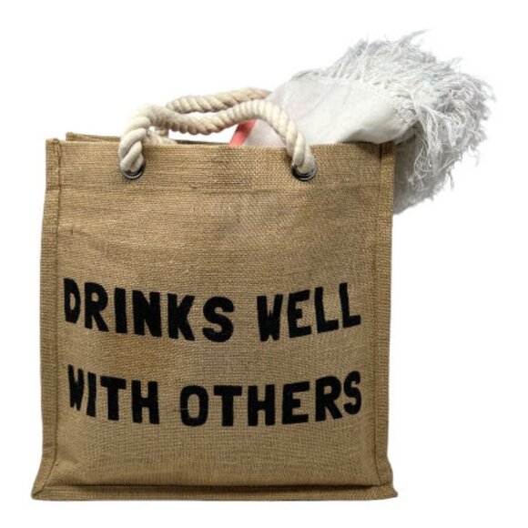 Gypsy Womens Jute Tote Bag Soft Cotton Rope Handles & Round Blanket Fringe Edge - Picture 2 of 9